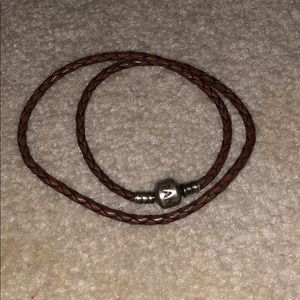 Pandora leather wrap charm bracelet